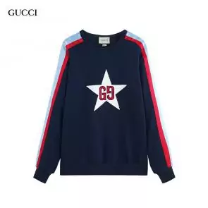 gucci hommes sweatshirt for cheap star center blue